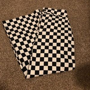 NWT Cropped Wide Leg Checkered Pants